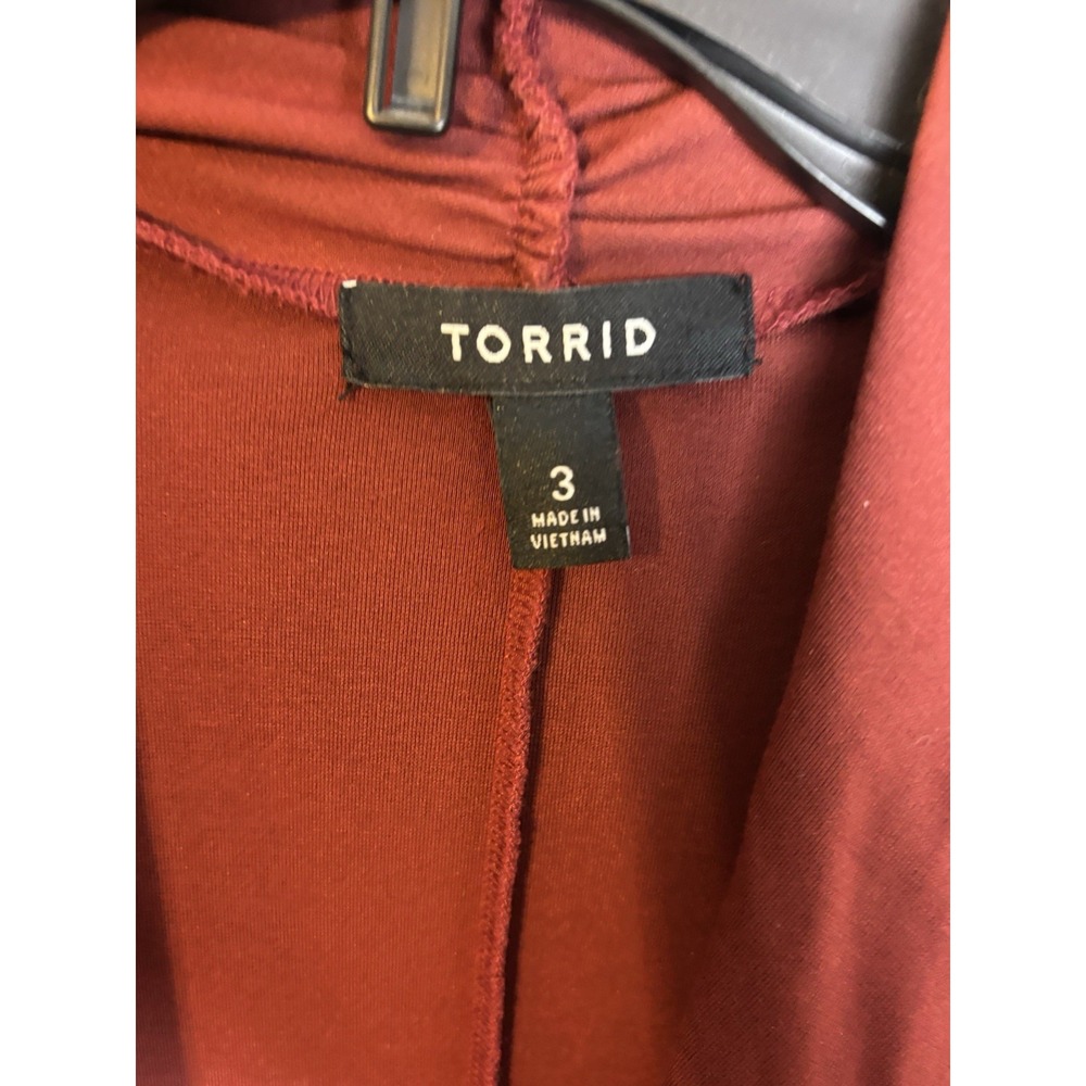 Torrid Ponte Drape Front Kimono Cardigan Size 3 (3X) Long Sleeve‎ Stretch - Picture 3 of 7